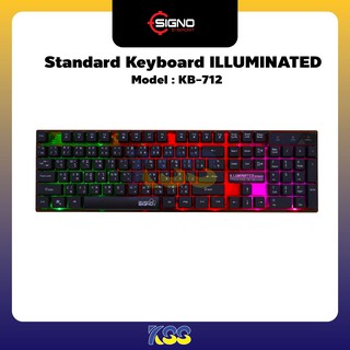 Signo KB-712 Gaming Keyboard  ILLUMINATED RGB มีไฟ
