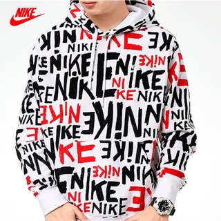 Nike ของแท้ 100% เสื้อกันหนาวลําลอง มีฮู้ด ปักลายกราฟฟิตี้ตัวอักษร DA0062-010