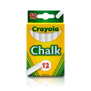 Crayola สีชอล์กไร้สารพิษ สีขาว 12แท่ง