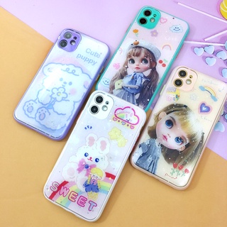 พร้อมส่ง!! เคสขอบนิ่มใส TPU i6+/7+/11 พิมพ์ลายกันรอยกล้อง เคลือบเจลกากเพชร เคสมือถือแฟชั่น