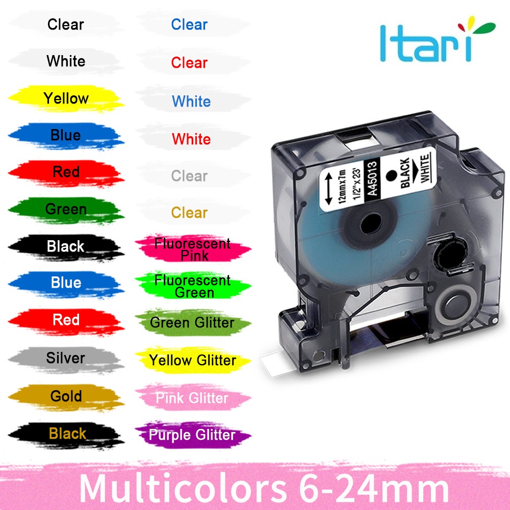 1 แพ็ค 45013 ใช้งานร่วมกับ Dymo D1 เทปฉลาก 9 มม. 12 มม. สําหรับ Dymo LabelManager 160 280 210 260P