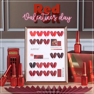 สีเจลโทนสีแดง RUOKOCO Valentines day ชุดใหญ่ 18 สี (ไม่ได้แถมชาร์ตสี)