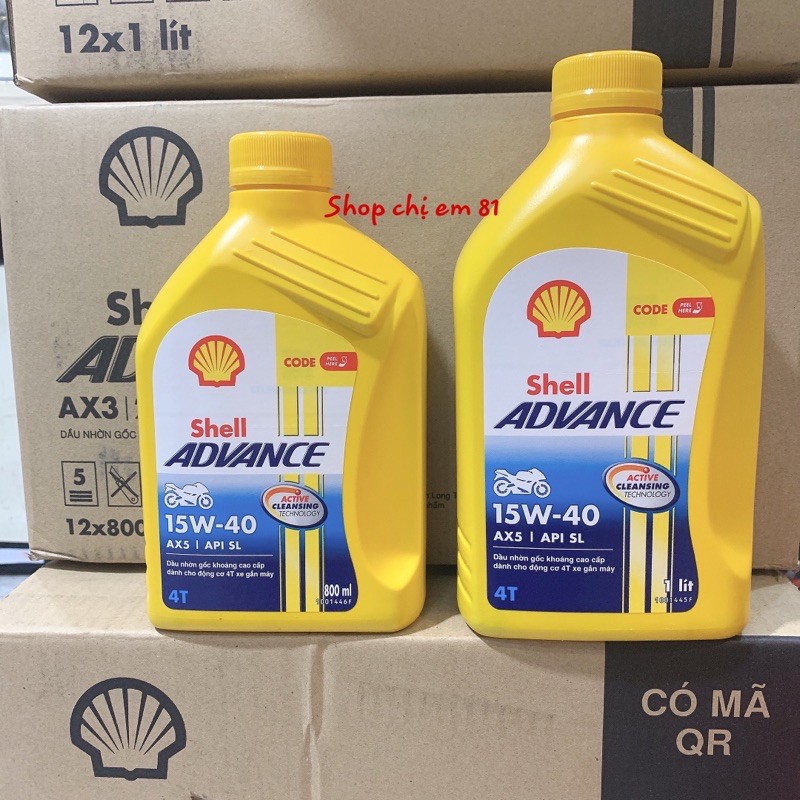 Shell Advance 15w-40 AX5 / API SL Premium Mineral Base Oil Lubricant สําหรับเครื ่ องยนต ์ 4T