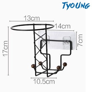 [Tyoung] อุปกรณ์ตะขอแขวนโลหะติดผนังสําหรับแขวนหมวกกันน็อครถจักรยานยนต์