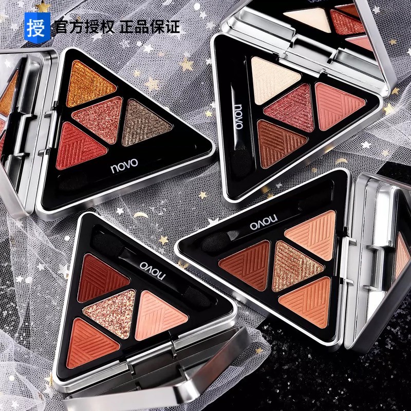 Sale!! อายแชโดว์ Novo Soft Eyeshadow Lasting Makeup [5284] พาเลททาตา 4 ช่อง รูปทรงสามเหลี่ยม สีสวยหรู