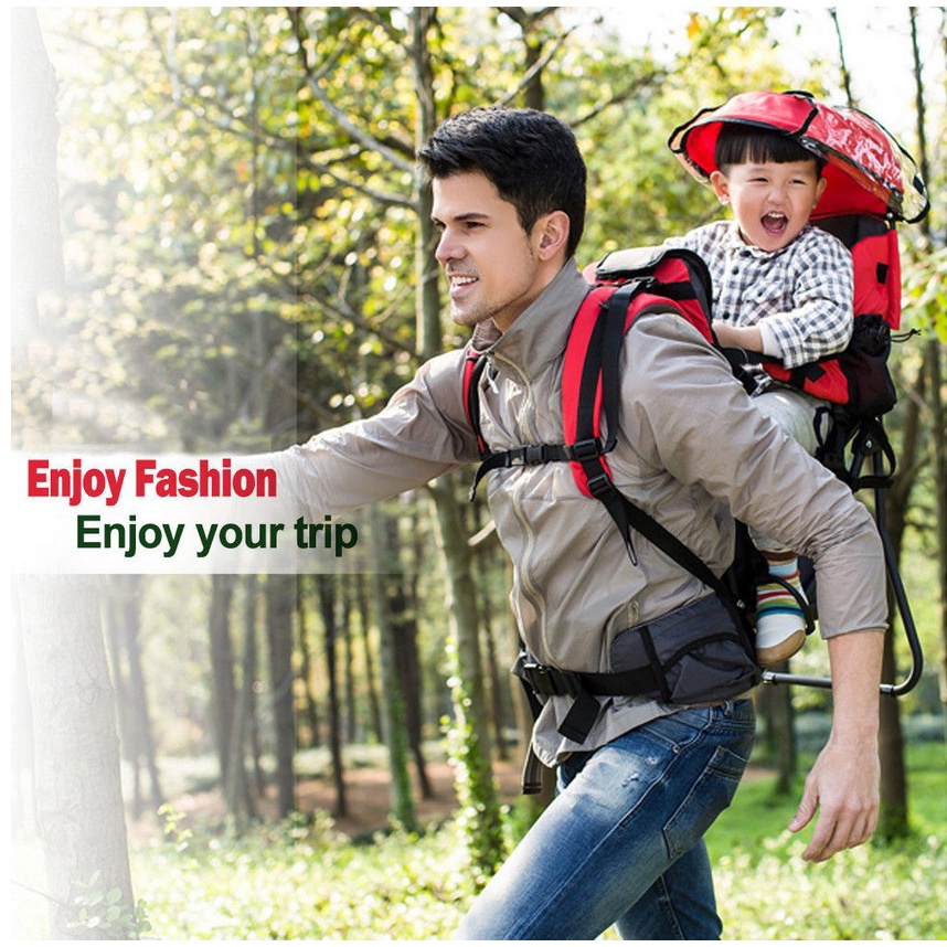Child City กรอบพับ Camping กระเป๋าเป้สะพายหลังเด็กเดินป่าเด็กเด็กวัยหัดเดินเด็ก Carrier พร้อมขาตั้งและ Sun Shade Visor