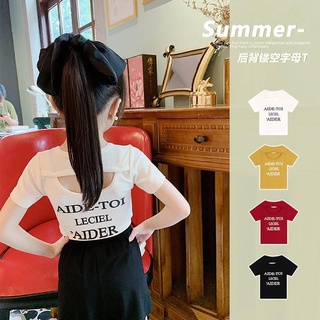 ❀Qinzi เสือดาว❀พร้อมส่ง เสื้อยืดแขนสั้น ผ้าฝ้ายแท้ สไตล์เกาหลี ตะวันตก แฟชั่นฤดูร้อน สําหรับเด็กผู้หญิง 2022