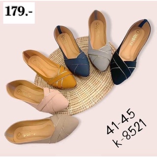 👠 Sz. 41-45 รองเท้าคัชชู คาดหน้าทอง (ไม่มีส้น)