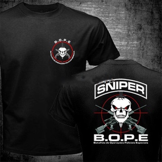 ใหม่ เสื้อยืดลําลอง แขนสั้น พิมพ์ลาย BOPE Tropa De Elite Sniper Unit Scout Brazilian สําหรับผู้ชาย เหมาะกับฤดูร้อน