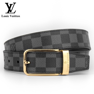 【พรีเมี่ยม คุณภาพ 100% LV 】เข็มขัดหนังวัวแท้ หัวเข็มขัดโลหะ แบรนด์หรู สไตล์นักธุรกิจ สําหรับผู้ชายและผู้หญิง