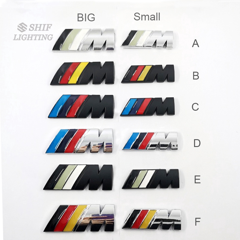 1 x โลหะ BMW M โลโก้รถ Auto ด้านหลังตกแต่งสัญลักษณ์สติกเกอร์ป้ายรูปลอกสําหรับ BMW