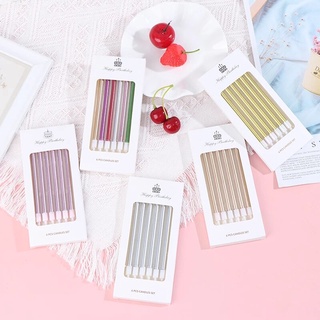 Long Stick Birthday Cake Candles Party 6 Pcs เทียนวันเกิด  เทียนปักเค้ก เทียนยาว เทียนแฟนซี ตกแต่งเค้ก เทียน วันเกิด