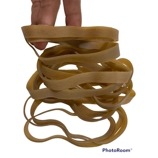 หนังยางเส้นใหญ่ ยางแบน พับทบ 12cm / 10 mm ถุง 50 กรัม