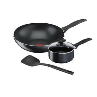 Tefal เซ็ตเครื่องครัว COOK & CLEAN 4 ชิ้น กระทะก้นลึก 28 ซม+หม้อด้ามฝาแก้ว 16 ซม รุ่น B225S404