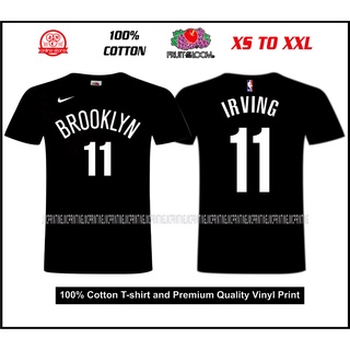 เสื้อยืดสีขาว - เสื้อยืดอินเทรนด์ปี 2022 Kyrie Irving Brooklyn Nets #11 เสื้อยืดเจอร์ซีย์ ผลไม้จากเ