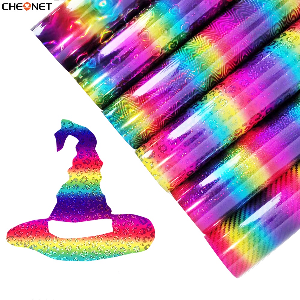 Rainbow ถาวร Gradient กาวหัตถกรรมไวนิล Easy Stick และ Tear ทําป้าย Cricut ฟิล์มสําหรับ Wall กระจกหน้าต่างรถถ้วย Decor