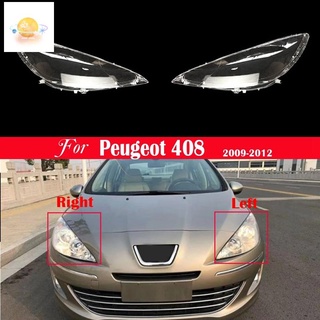 ฝาครอบไฟหน้ารถยนต์ แบบเปลี่ยน สําหรับ Peugeot 408 2009 2010 2011 2012 1 คู่