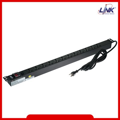 Link PDU 12 Universal Outlet (Lighting SW+Protection LED) รุ่น CH-10312 รางไฟที่มี Eyes Shutter