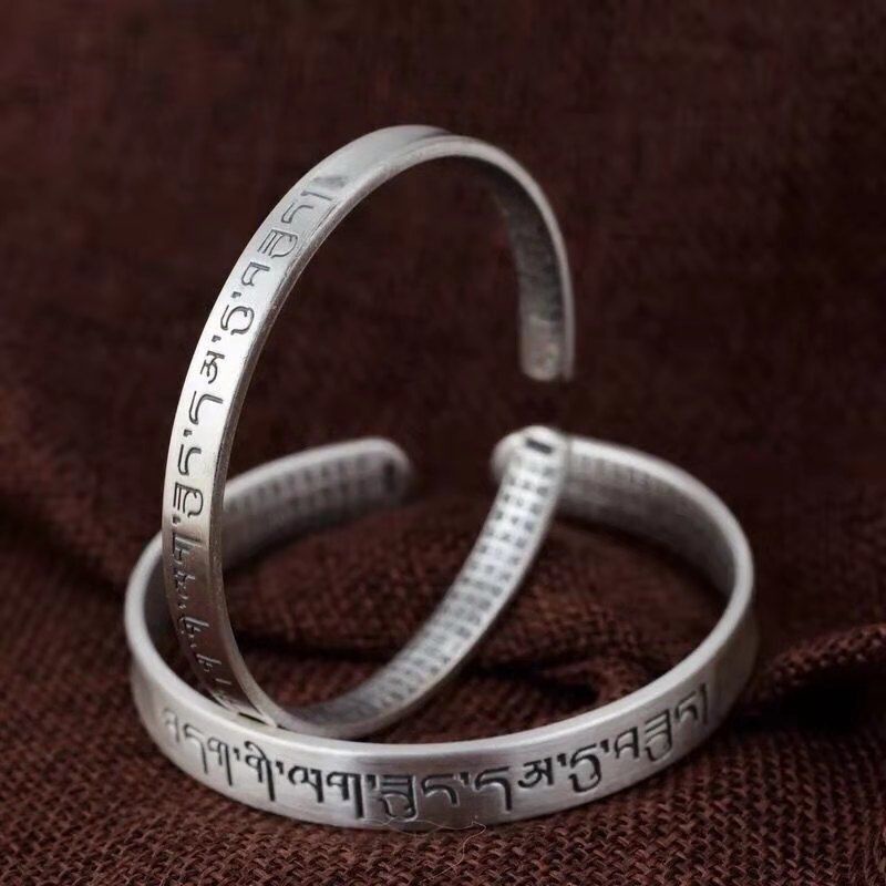 MIYUAN 925 Sterling Silver Woven Rope Bracelet | Adjustable Retro Bangle For Men & Women