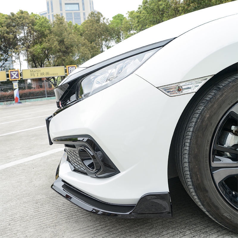 สำหรับ Honda New Civic 2016-2021 Modify จอบด้านหน้า Ten Generation Civic Front Shovel ริมฝีปากหน้าป้องกันการชนกันขนาดเล็กรอบมุมเล็ก Modify - รูปที่ 4