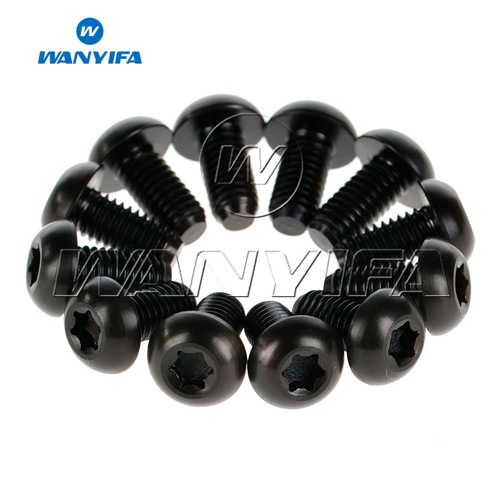 Wanyifa 12 ชิ้นไทเทเนียม Ti Bolt M5x10 12 มม. ที่ใส่ขวด T25 Torx หัวสกรูสำหรับอุปกรณ์ขี่จักรยาน