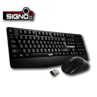 Signo Wireless Keyboard + Mouse รุ่น KW-740 + WM-104 ชุด คีบอร์ดไร้สาย + เม้าส์ ไร้สาย (เมาส์ไร้เสียงคลิก)