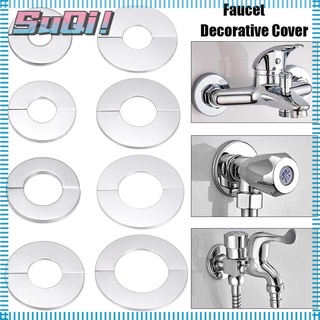 1Pcs Self-Adhesive Shower Faucet Decorative Cover Chrome Finish Stainless Steel Water Pipe Wall Covers