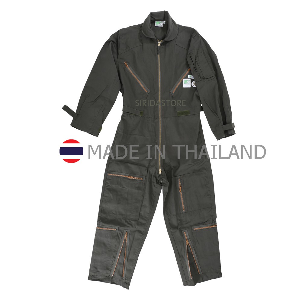 ชุดหมีช่าง สีขี้ม้า ชุดหมีกู้ภัย ชุดหมี SAFETY ชุดนักโทษ แขนยาว