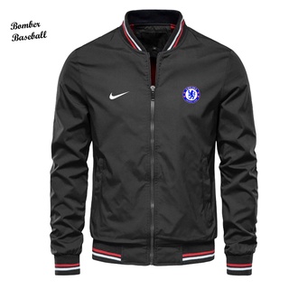 เสื้อแจ็กเก็ตเบสบอล มีซิป ลายโลโก้ Chelsea Bomber ของแท้