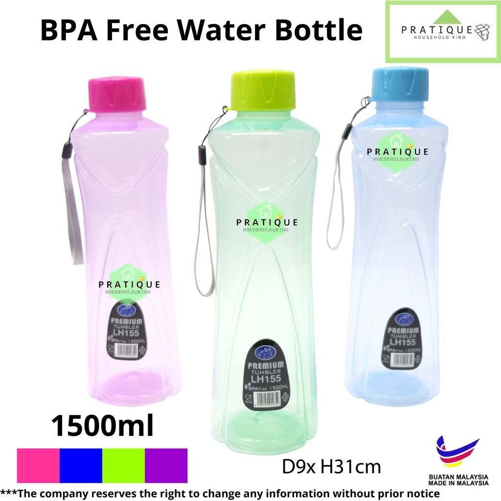 ขวดน้ํา 1500ml Round BPA Free Premium / Air Botol 1500ml BPA Free