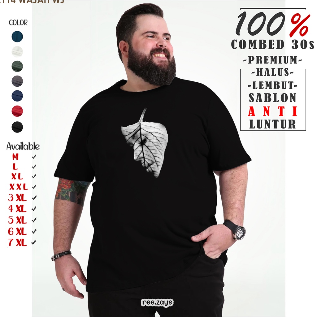 Katun Kaos JUMBO MEN BIGSIZE XL 2XL 3XL 4XL 5XL 6XL 7XL PLAIN FULL COTTON OVER SIZE T เสื้อ Oblong แ