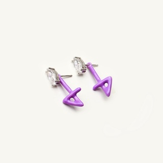 SWAN - Enamel Marquise Earring ต่างหูสีสันสดใสเงินแท้ ชุบสี enamel ใส่แล้วไม่แพ้ ฝังเพชร์คิวบิคเซอร์โคเนีย