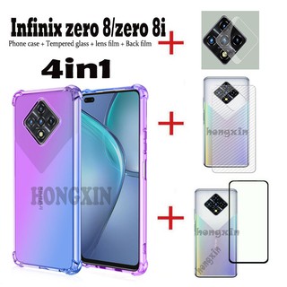 ( 4 In1 ) ฟิล์มกระจกนิรภัยสําหรับ Infinix Zero 8 / 8 I Note 8I Smart 5 ( India )