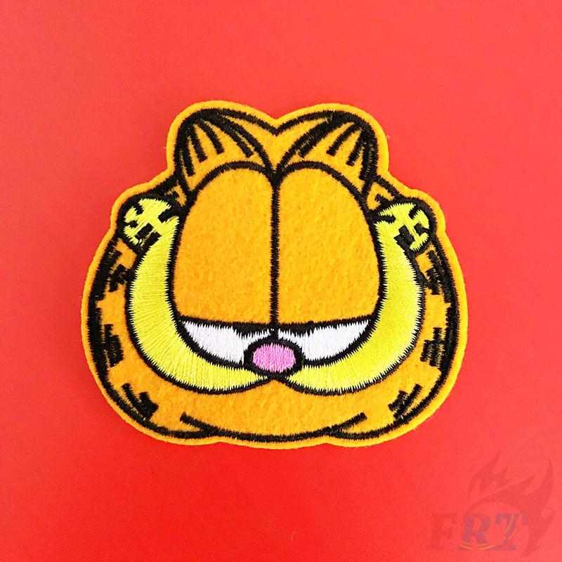 garfield แผ่นผ้าลายแมว diy สําหรับเย็บปักตกแต่งเสื้อผ้า 1 ชิ้น - series 01