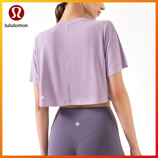 Lululemon  ใหม่ เสื้อยืดลําลอง แขนสั้น ทรงหลวม ระบายอากาศ เหมาะกับการวิ่ง เล่นกีฬา โยคะ DS67