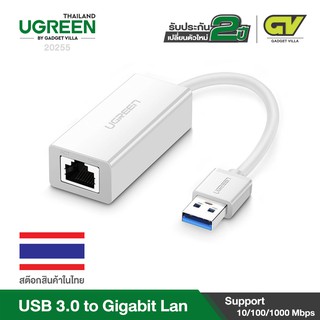 UGREEN รุ่น 20255 ตัวแปลง USB to LAN Gigabit Network Adapter RJ45 รองรับความเร็ว 1000Mbps