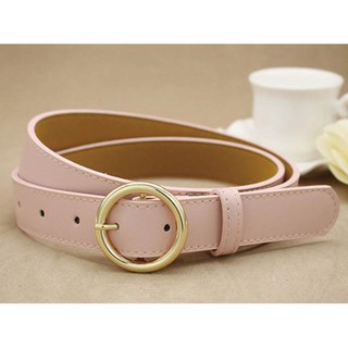 MiStyles เข็มขัดผู้หญิง Womens Fashion CasualCircle Pin Buckle Belt No. 2405