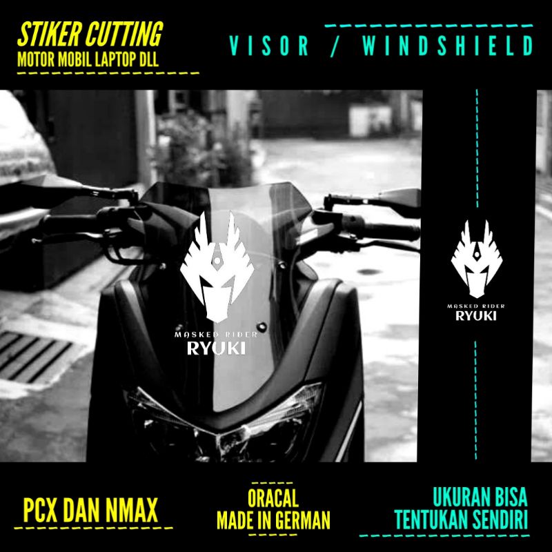 KAMEN RIDER RYUKI CUTTING VISOR สติ๊กเกอร์ WINDSHIELD PCX NMAX ETC.