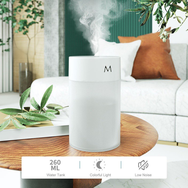 260mL Mist Humidifier Diffuser แบบพกพาที่มีสีสัน Night Light Quiet Cool ...