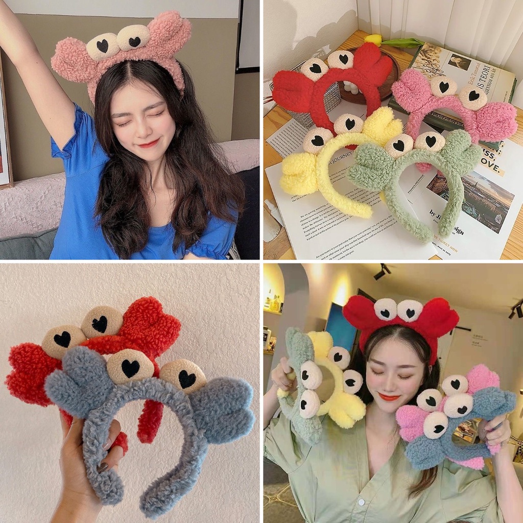 ที่คาดผม ผ้ากํามะหยี่ขนนิ่ม กันลื่น ลายการ์ตูนปูน่ารัก สร้างสรรค์ เครื่องประดับ สําหรับเด็กผู้หญิง