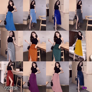 PP7779 Set 2 ชิ้น เสื้อติดแขนกุด+กระโปรงยาว