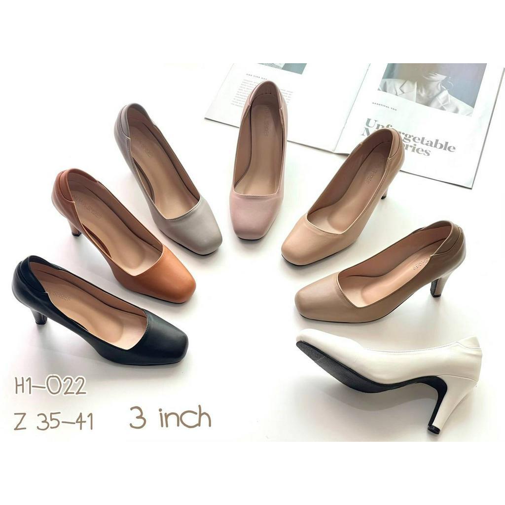 รองเท้าสตรี รองเท้าคัทชู รองเท้าใส่ทำงาน รองเท้าส้นสูง สูง 3 นิ้ว รหัสสินค้า H-022