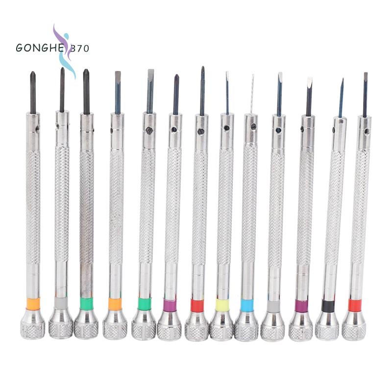 0.6Mm-2.0Mm 13Pcs New Watchmakers Screwdrivers Set Watch Glasses Flat ...