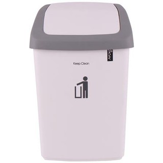 ถังขยะเหลี่ยมฝาสวิง DKW HH-208P 9 ลิตร สีขาว/ฝาสีเทา Garbage Bins