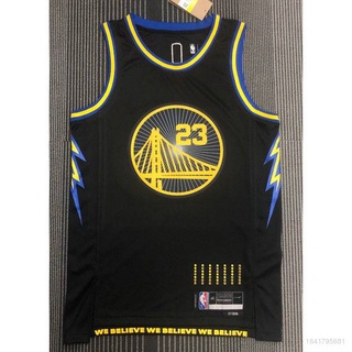 เสื้อกีฬาแขนกุด ลายทีม Nba Jersey Golden State Warriors No.23 75th City Edition สีดํา สีเขียว สไตล์คลาสสิก ของขวัญที่ระลึก