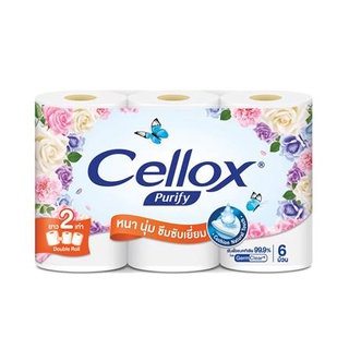 ทิชชู่ กระดาษชำระ CELLOX DOUBLE ROLL แพ็ค 6 กระดาษชำระ