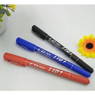 ปากกาเขียนแผ่นซีดี 2 หัว(ขายแยกด้าม) permanent CD pen 1101 Yoya