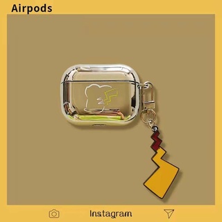 เคสหูฟังบลูทูธ ชุบไฟฟ้า ป้องกัน ลายการ์ตูนปิกาจูน่ารัก สําหรับ airpods 3 pro 3 2nd Generation fjzF