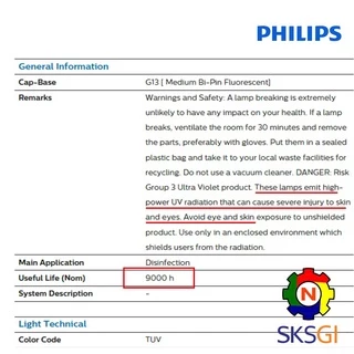 PHILIPS UV (C) หลอดยูวี ฆ่าเชื้อโรค TUV 30W T8 <Poland> (เฉพาะหลอด) สำหรับตู้อบฆ่าเชื้อ กระบอกยูวี **ระบบปิด