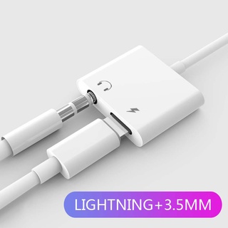 2 in 1 Adapter สายแปลงต่อหูฟังสำหรับ iP 8 PIN to 8 PIN + 3.5 mm ชาร์จและฟังเพลงไปพร้อมๆ กัน